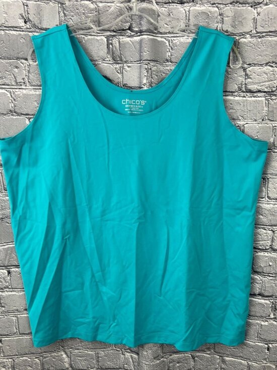 Chico's Tops - Chico's Microfiber Contemporary Tank Size 4 US XXL Aqua Blue Oceano NWT